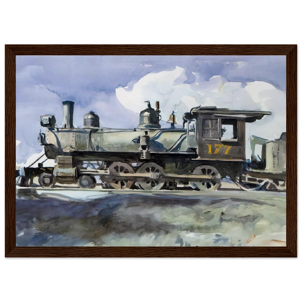 D. and R. G. Locomotive Framed Poster | Edward Hopper Framed Prints Wall Art | Edward Hopper Print