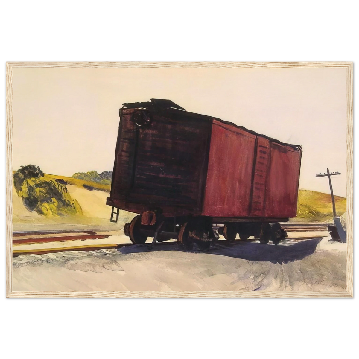 Freight Car at Truro Framed Poster | Edward Hopper Framed Prints Wall Art | Edward Hopper Print