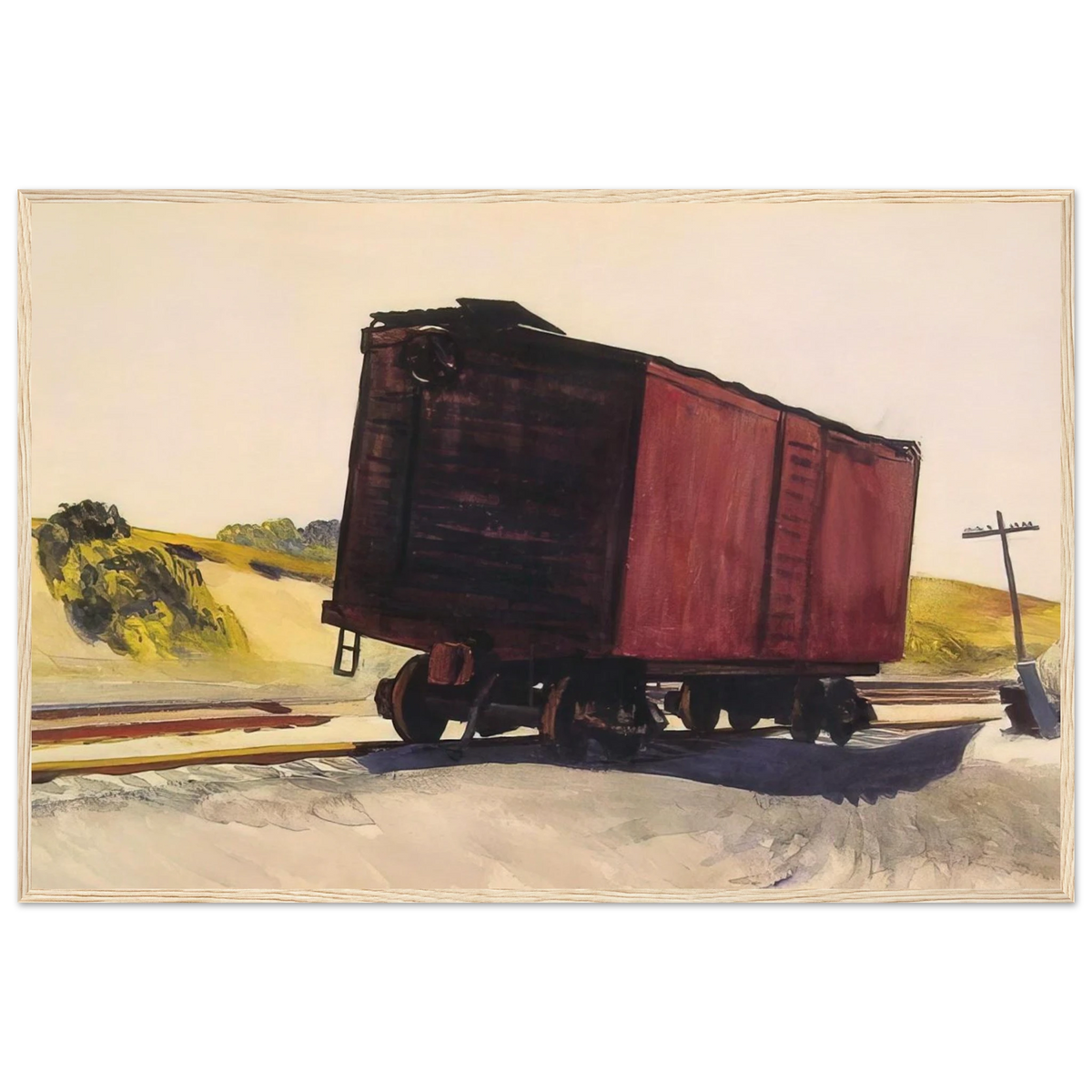 Freight Car at Truro Framed Poster | Edward Hopper Framed Prints Wall Art | Edward Hopper Print