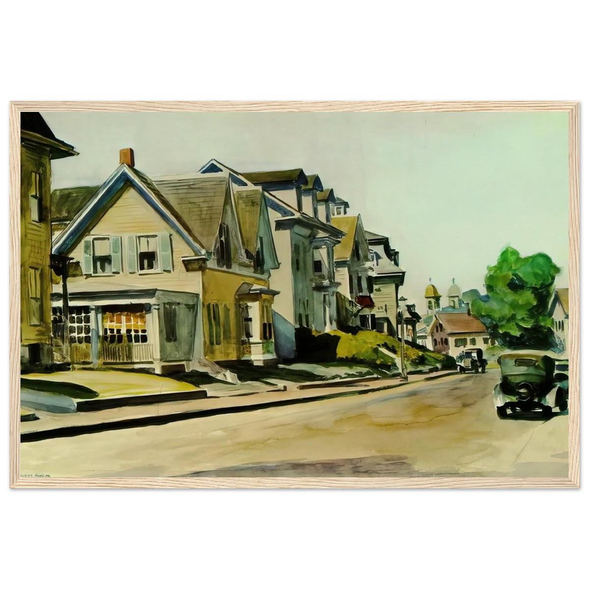 Sun on Prospect Street Gloucester, Massachusetts Framed Poster | Edward Hopper Framed Prints Wall Art | Edward Hopper Print
