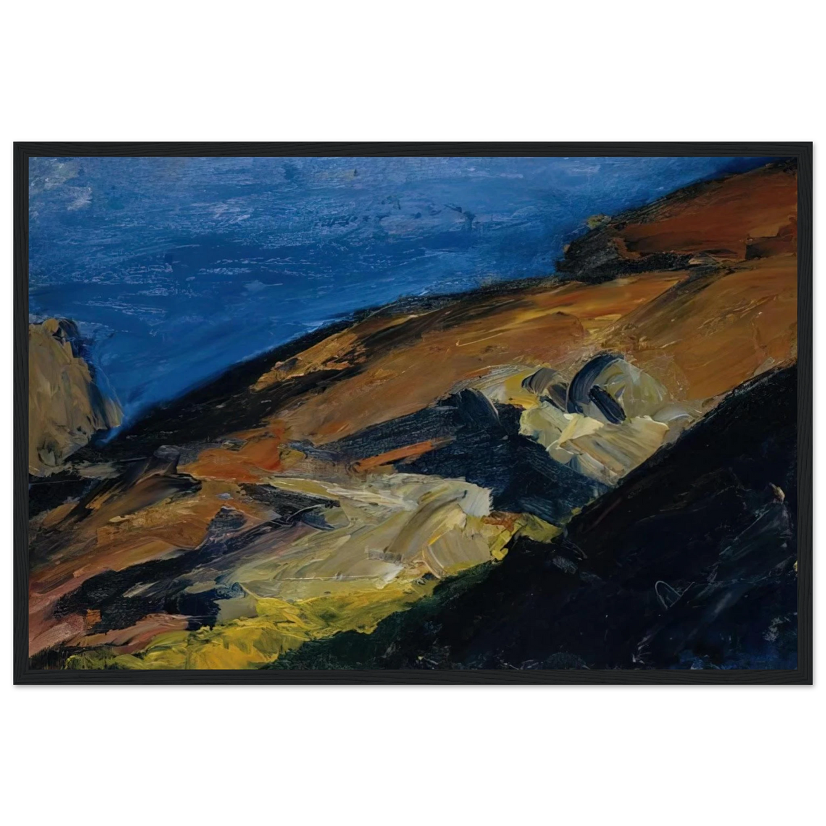 Rocks and Shore Framed Poster | Edward Hopper Framed Prints Wall Art | Edward Hopper Print