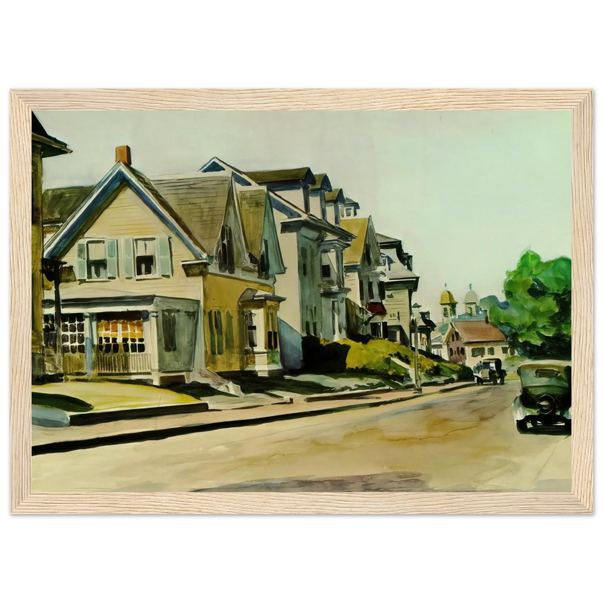 Sun on Prospect Street Gloucester, Massachusetts Framed Poster | Edward Hopper Framed Prints Wall Art | Edward Hopper Print