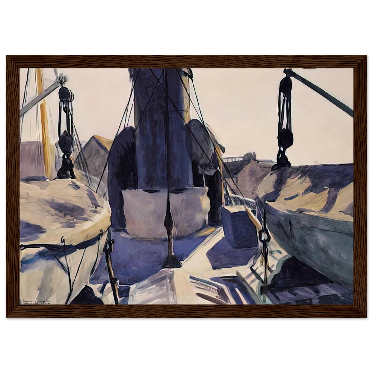 Funnel of Trawler Framed Poster | Edward Hopper Framed Prints Wall Art | Edward Hopper Print