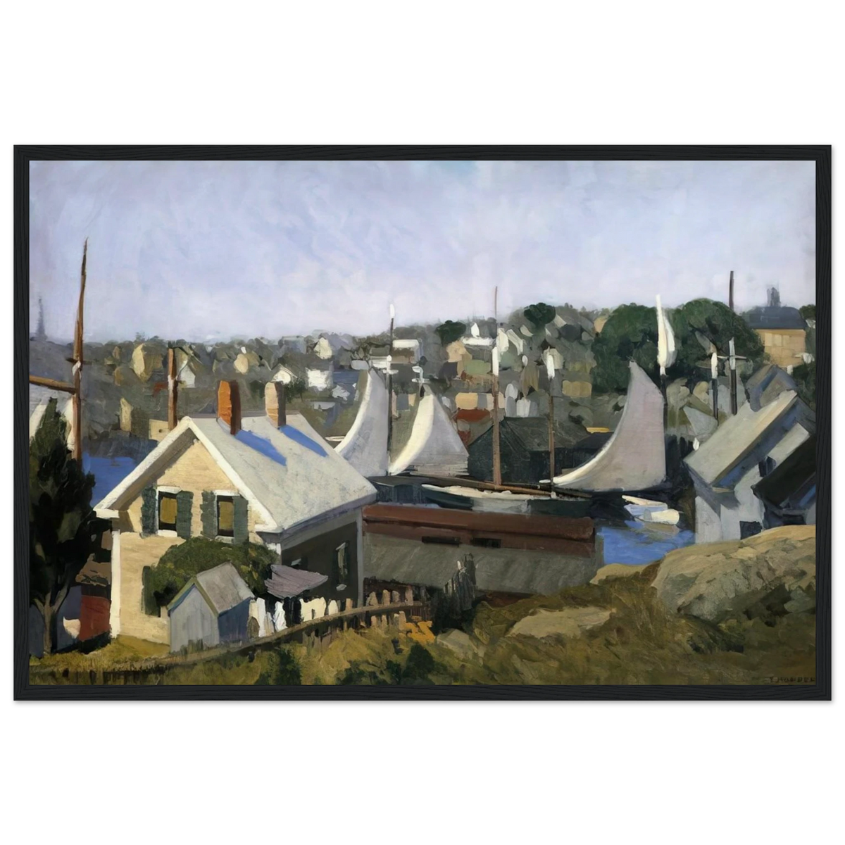 Gloucester Harbor Framed Poster | Edward Hopper Framed Prints Wall Art | Edward Hopper Print