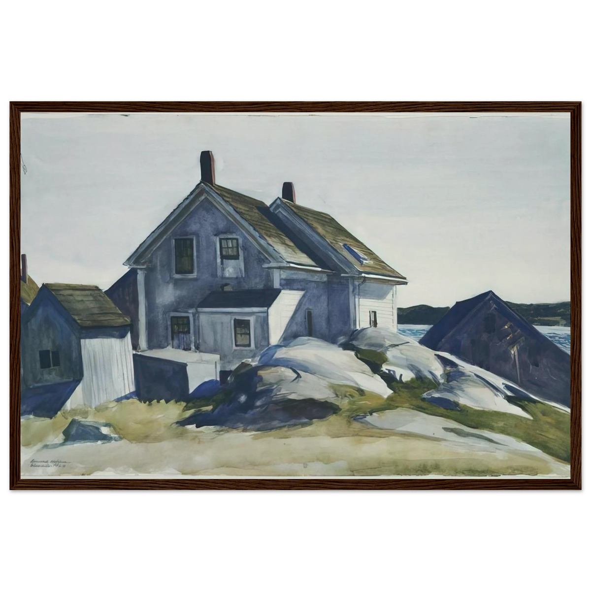 House at the Fort, Gloucester Framed Poster | Edward Hopper Framed Prints Wall Art | Edward Hopper Print