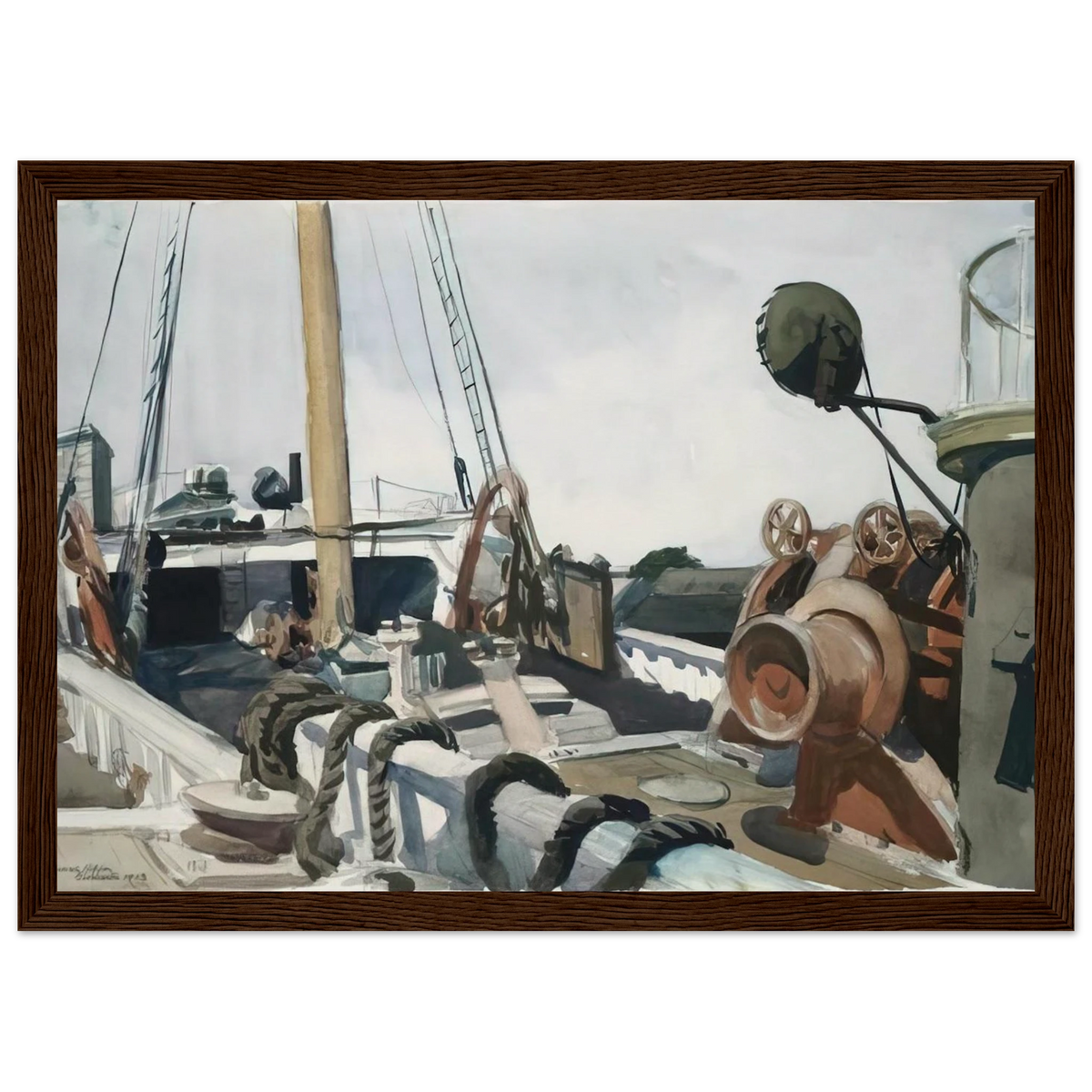 Deck of a Beam Trawler, Gloucester Framed Poster | Edward Hopper Framed Prints Wall Art | Edward Hopper Print