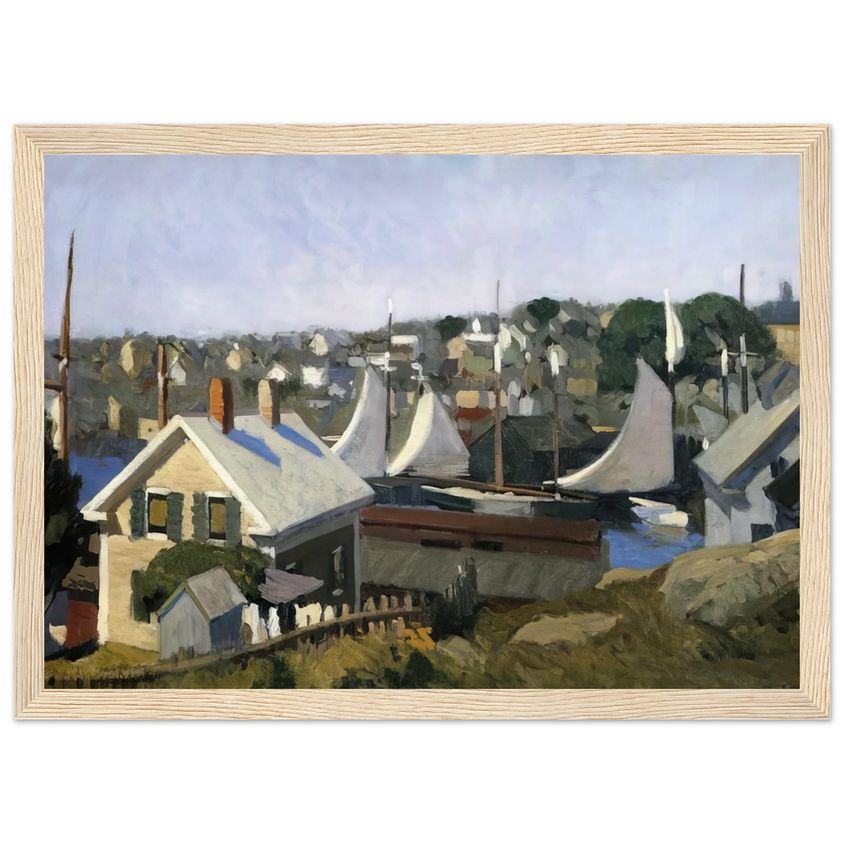 Gloucester Harbor Framed Poster | Edward Hopper Framed Prints Wall Art | Edward Hopper Print