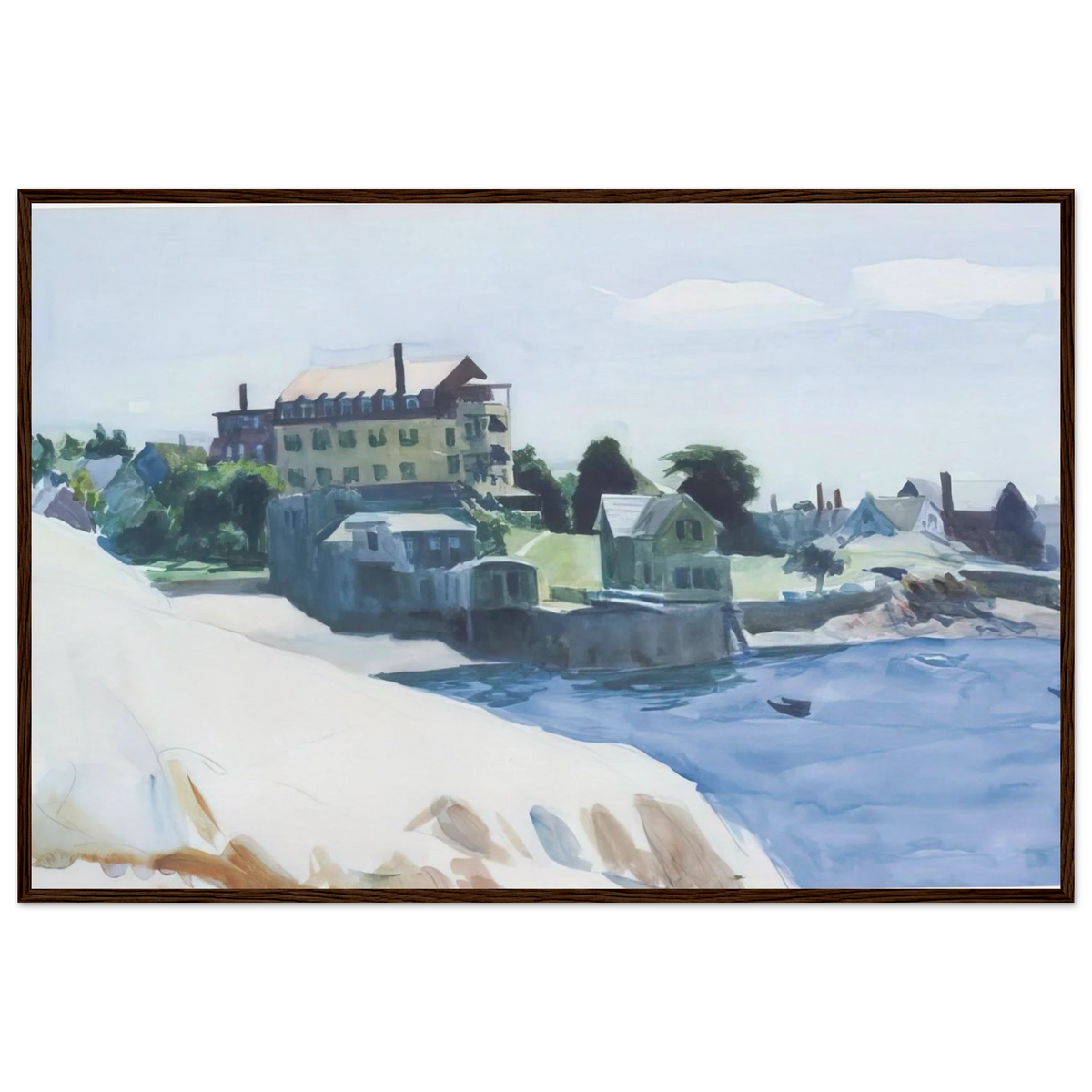Small Town on Cove Framed Poster | Edward Hopper Framed Prints Wall Art | Edward Hopper Print