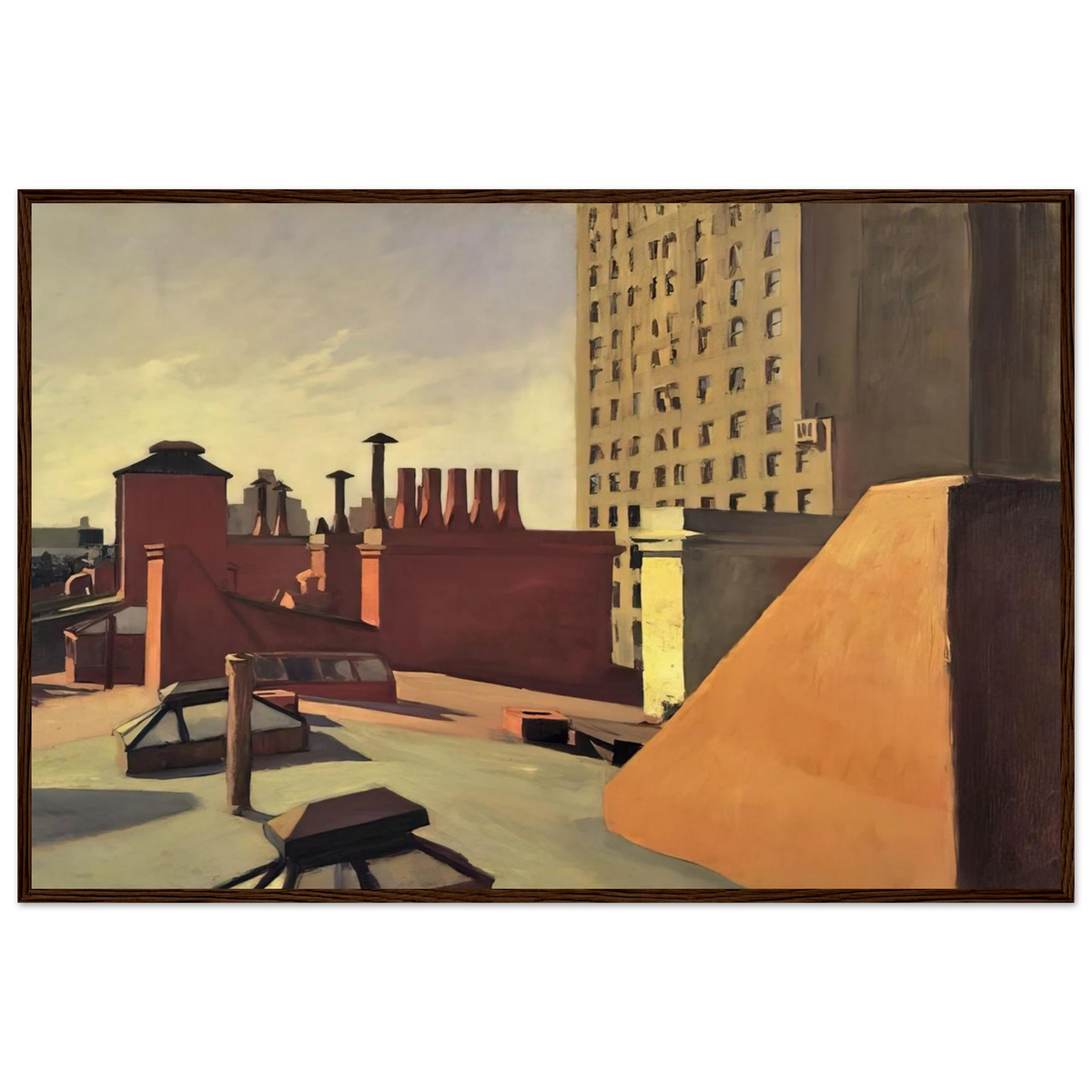 City Roofs Framed Poster | Edward Hopper Framed Prints Wall Art | Edward Hopper Print
