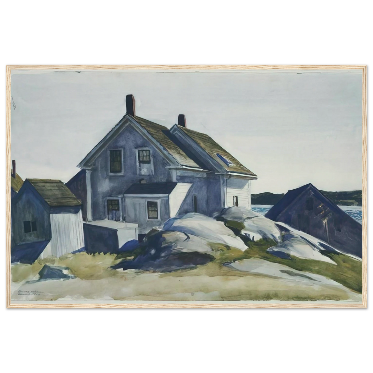 House at the Fort, Gloucester Framed Poster | Edward Hopper Framed Prints Wall Art | Edward Hopper Print