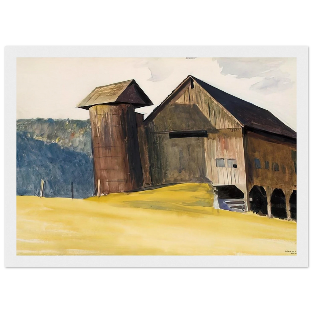 Barn and Silo, Vermont Framed Poster | Edward Hopper Framed Prints Wall Art | Edward Hopper Print