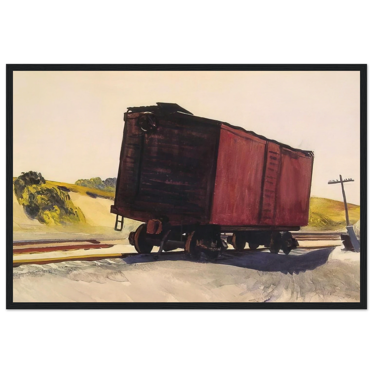 Freight Car at Truro Framed Poster | Edward Hopper Framed Prints Wall Art | Edward Hopper Print