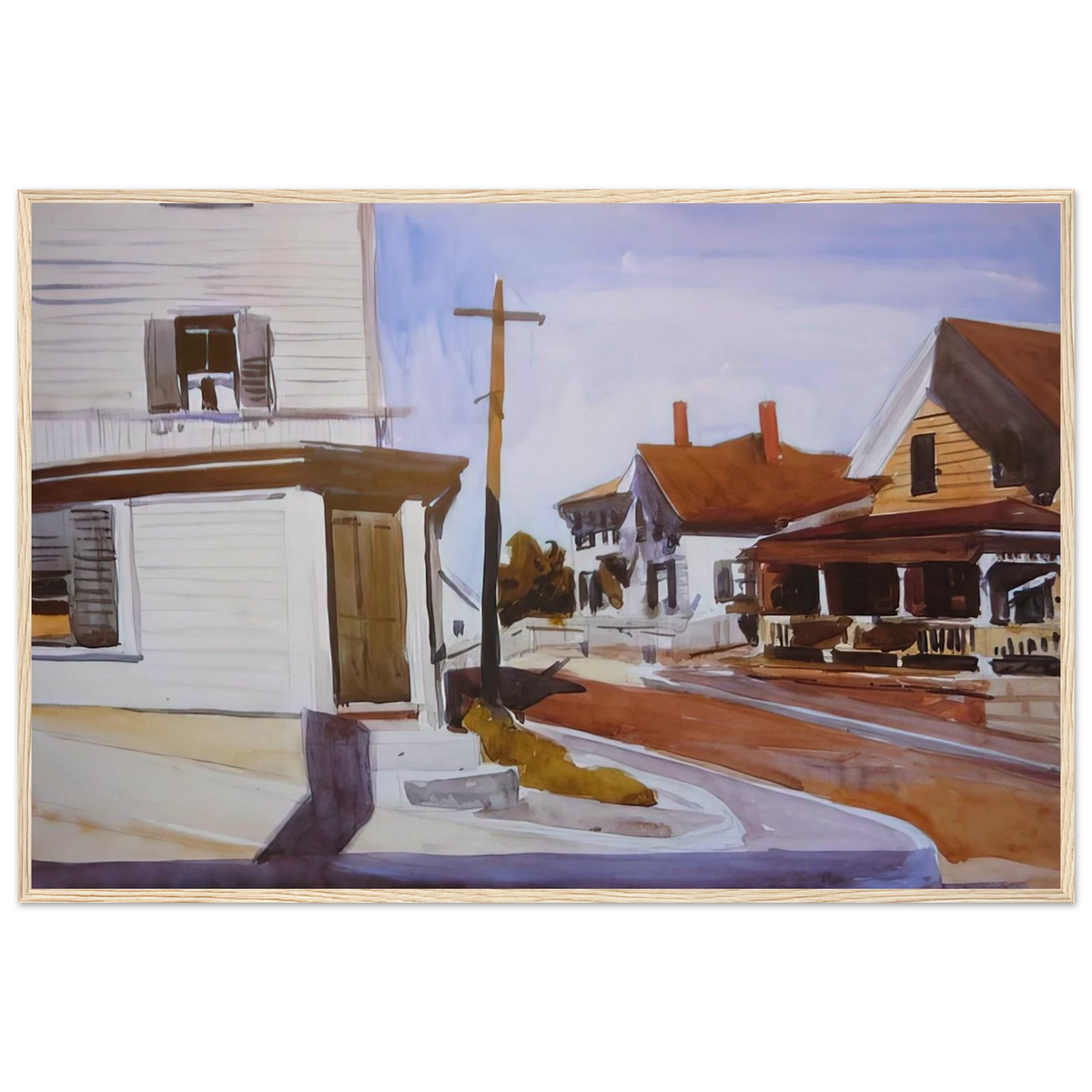 Street Corner Framed Poster | Edward Hopper Framed Prints Wall Art | Edward Hopper Print
