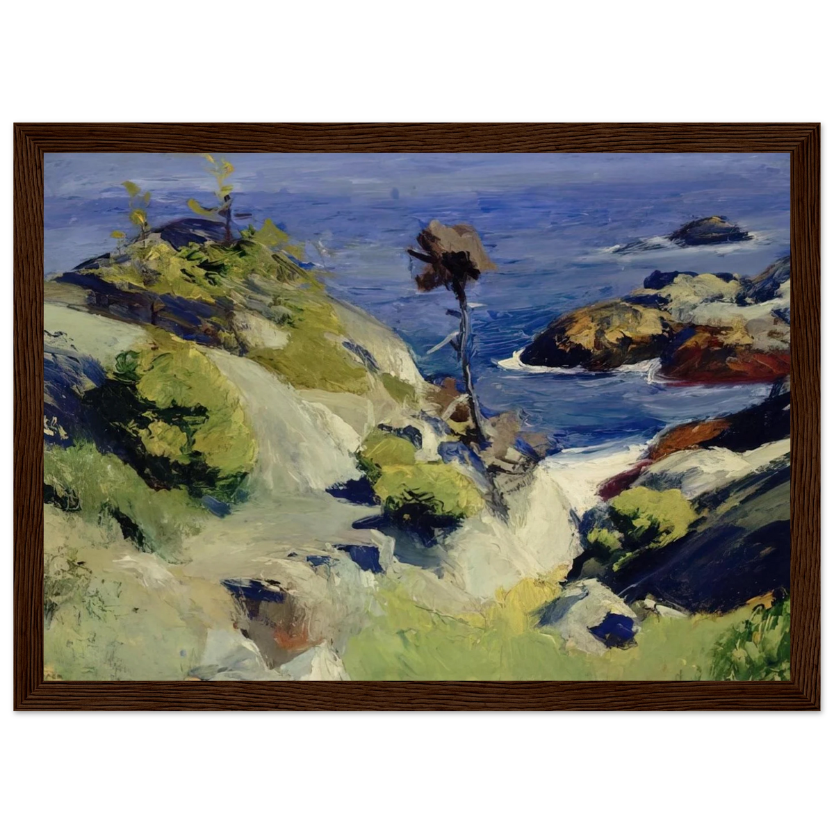 Monhegan Landscape Framed Poster | Edward Hopper Framed Prints Wall Art | Edward Hopper Print