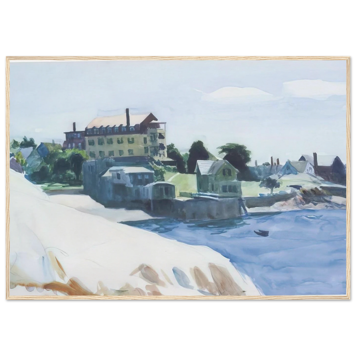 Small Town on Cove Framed Poster | Edward Hopper Framed Prints Wall Art | Edward Hopper Print
