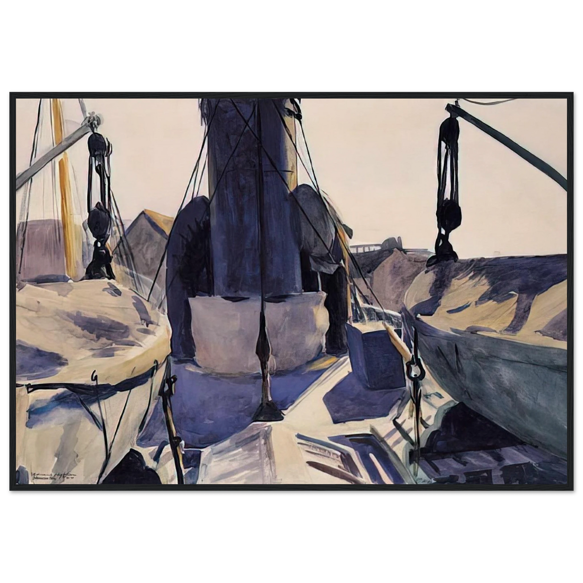 Funnel of Trawler Framed Poster | Edward Hopper Framed Prints Wall Art | Edward Hopper Print