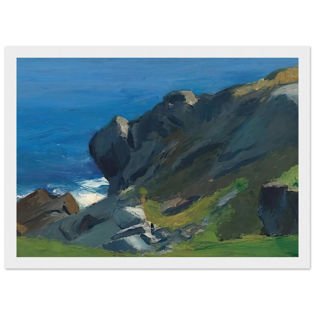 Rocky Shore and Sea Framed Poster | Edward Hopper Framed Prints Wall Art | Edward Hopper Print