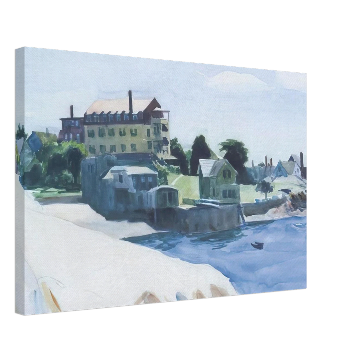Small Town on Cove Canvas | Edward Hopper Canvas | Edward Hopper Print