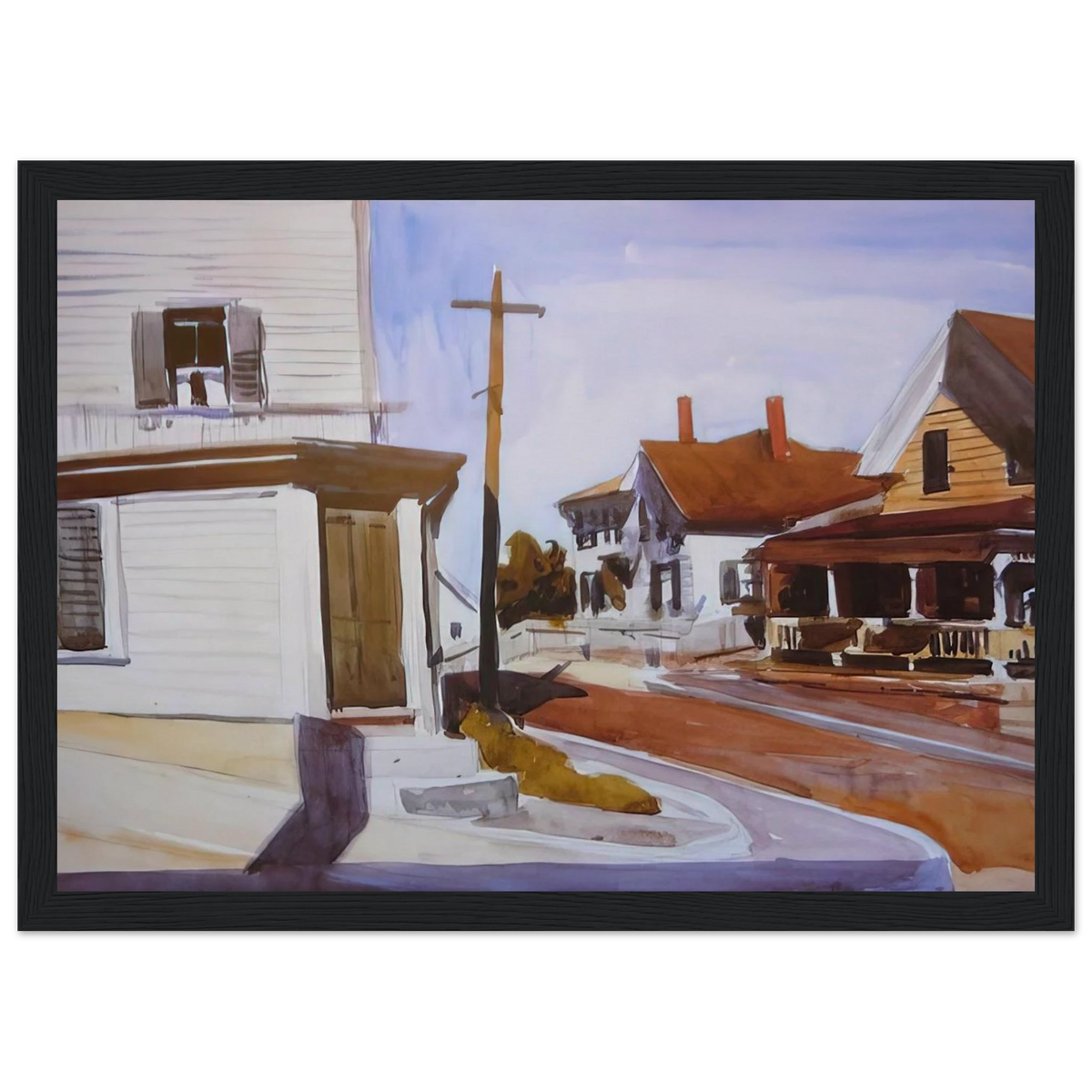Street Corner Framed Poster | Edward Hopper Framed Prints Wall Art | Edward Hopper Print