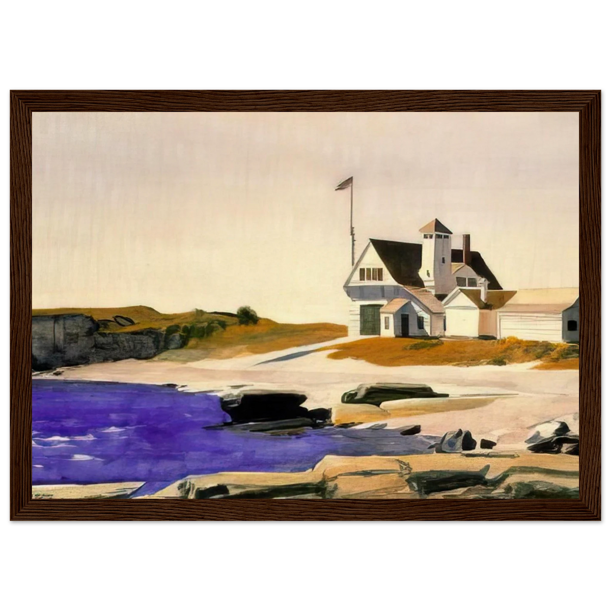 Coast Guard Station, Two Lights, Maine Framed Poster | Edward Hopper Framed Prints Wall Art | Edward Hopper Print