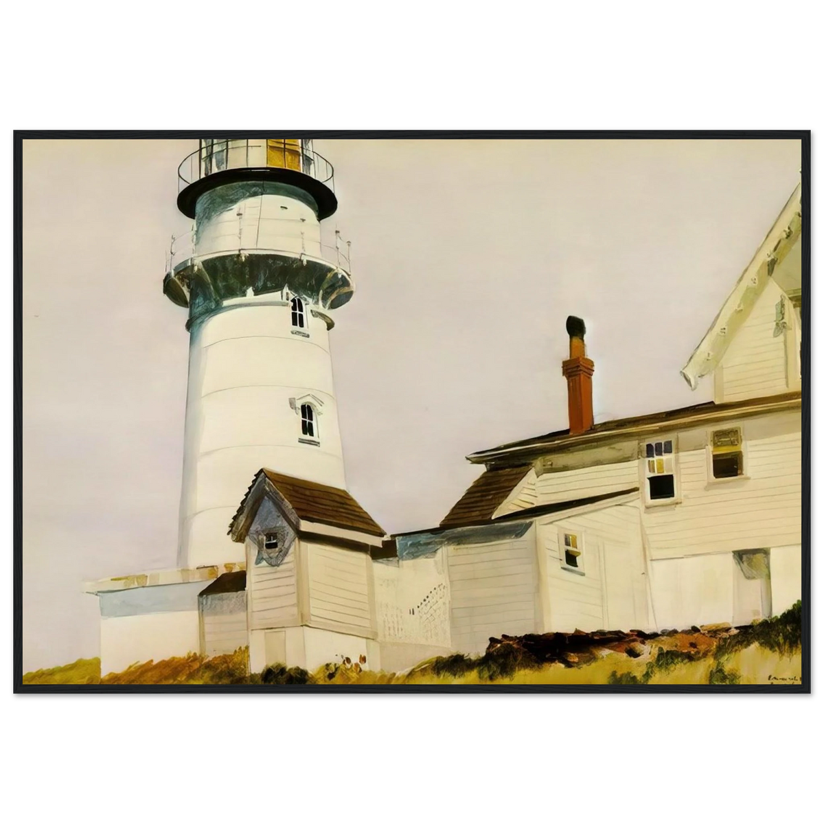 Light at Two lights Framed Poster | Edward Hopper Framed Prints Wall Art | Edward Hopper Print