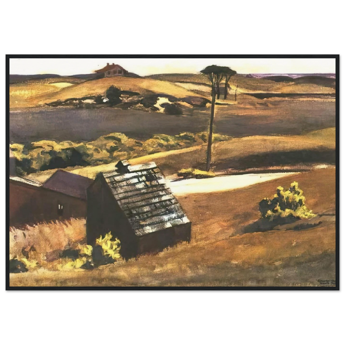Burly Cobb Hen Coop and Barn Framed Poster | Edward Hopper Framed Prints Wall Art | Edward Hopper Print