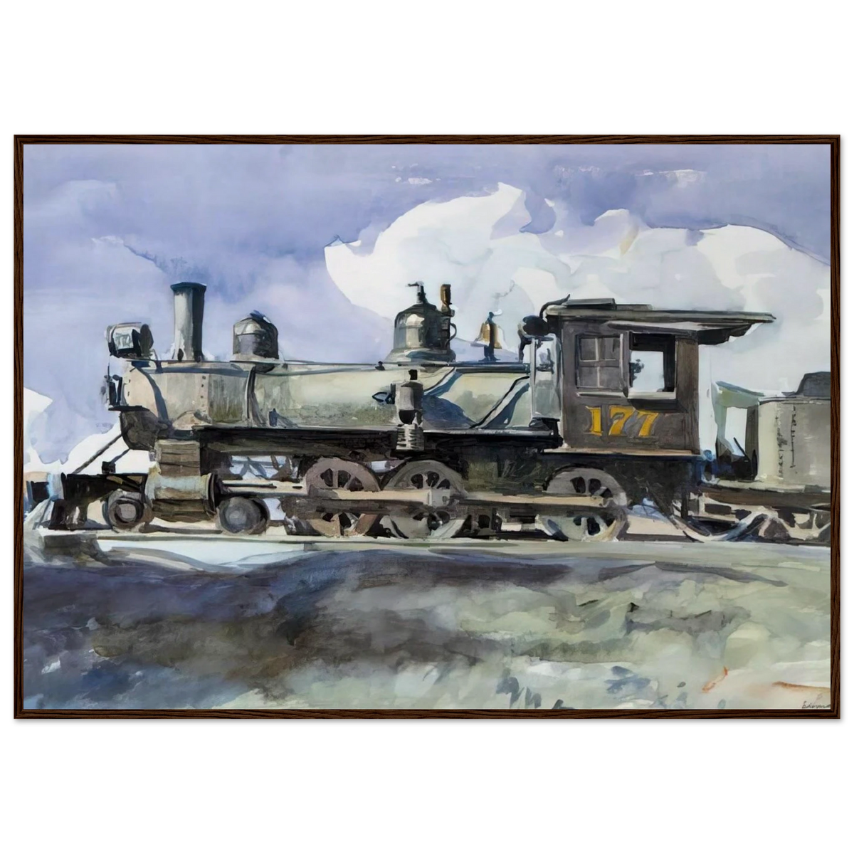 D. and R. G. Locomotive Framed Poster | Edward Hopper Framed Prints Wall Art | Edward Hopper Print