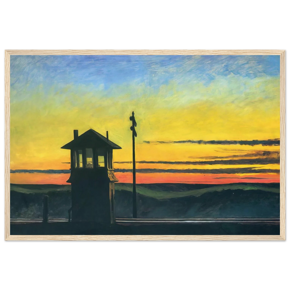 Railroad Sunset Framed Poster | Edward Hopper Framed Prints Wall Art | Edward Hopper Print