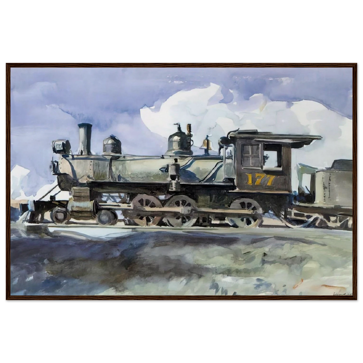 D. and R. G. Locomotive Framed Poster | Edward Hopper Framed Prints Wall Art | Edward Hopper Print
