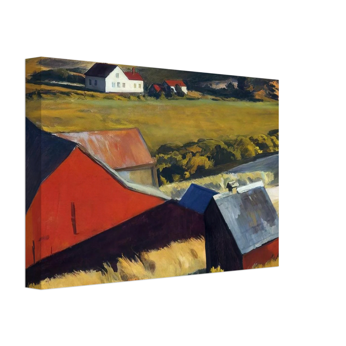 Cobbs Barns and Distant Houses Canvas | Edward Hopper Canvas | Edward Hopper Print