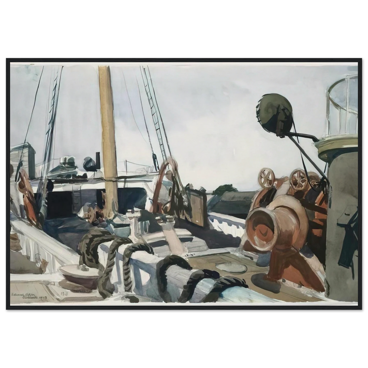 Deck of a Beam Trawler, Gloucester Framed Poster | Edward Hopper Framed Prints Wall Art | Edward Hopper Print
