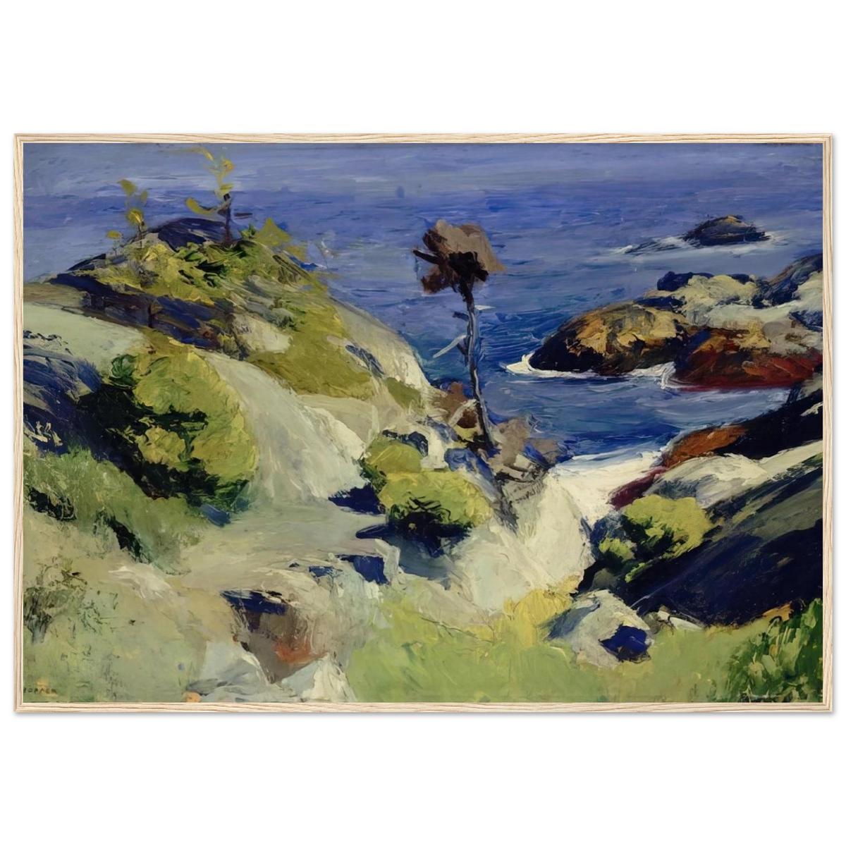 Monhegan Landscape Framed Poster | Edward Hopper Framed Prints Wall Art | Edward Hopper Print