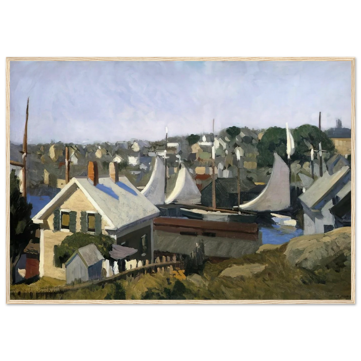 Gloucester Harbor Framed Poster | Edward Hopper Framed Prints Wall Art | Edward Hopper Print