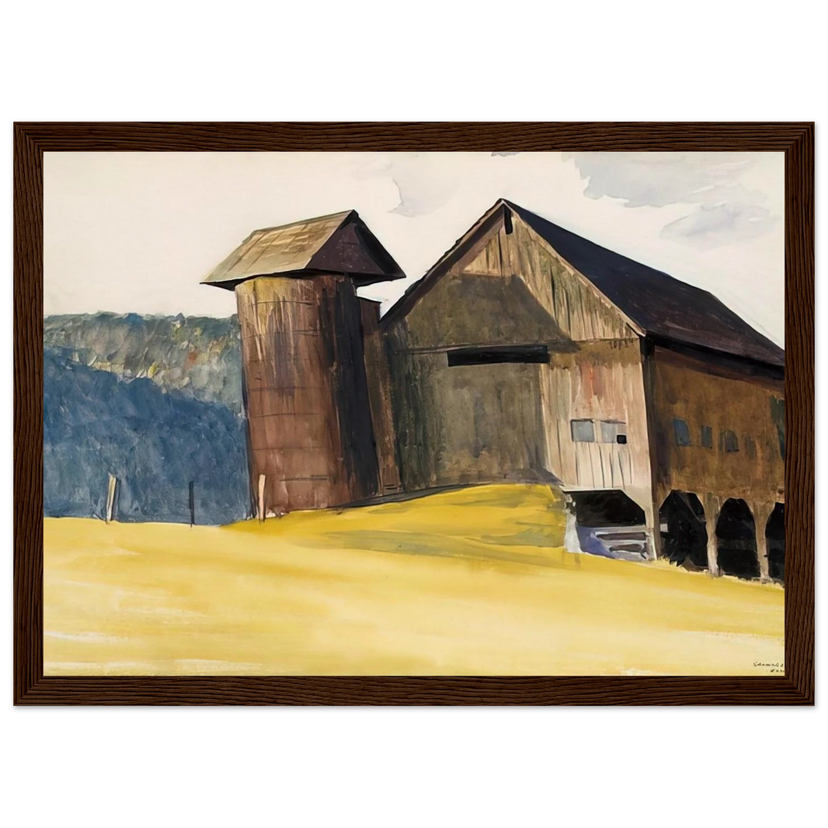 Barn and Silo, Vermont Framed Poster | Edward Hopper Framed Prints Wall Art | Edward Hopper Print