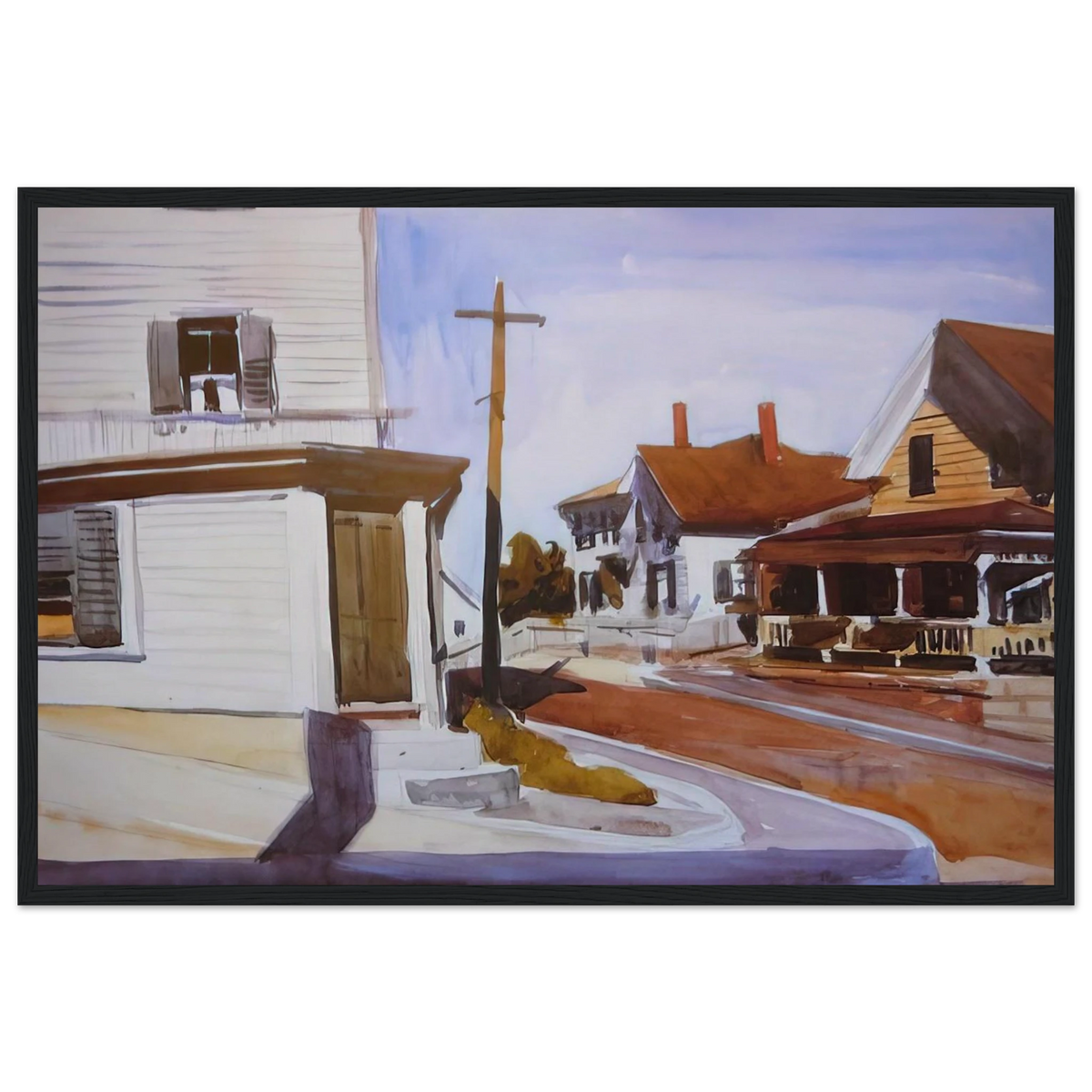 Street Corner Framed Poster | Edward Hopper Framed Prints Wall Art | Edward Hopper Print