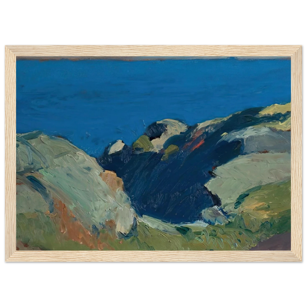 Rocks and Sea Framed Poster | Edward Hopper Framed Prints Wall Art | Edward Hopper Print