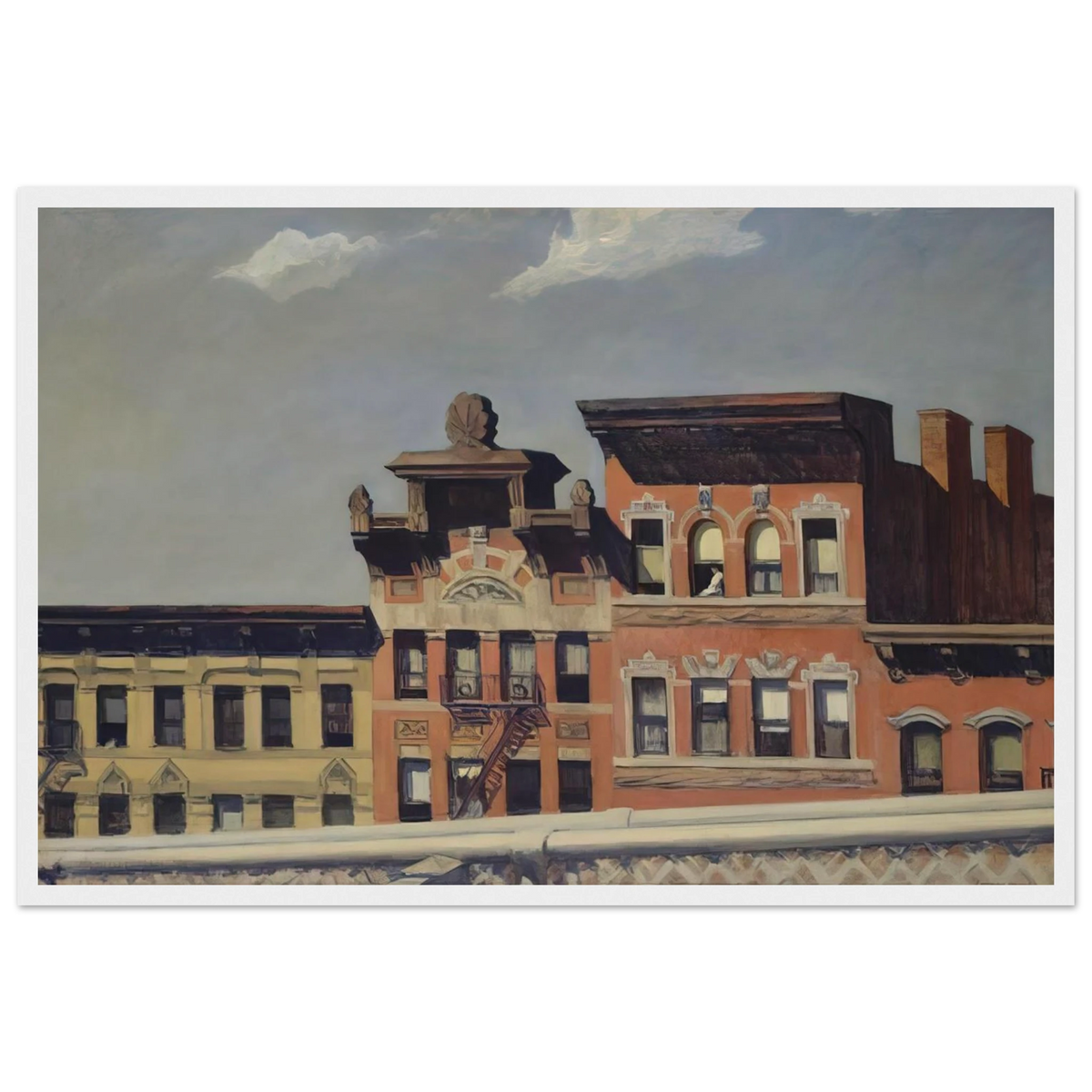 From Williamsburg Bridge Framed Poster | Edward Hopper Framed Prints Wall Art | Edward Hopper Print