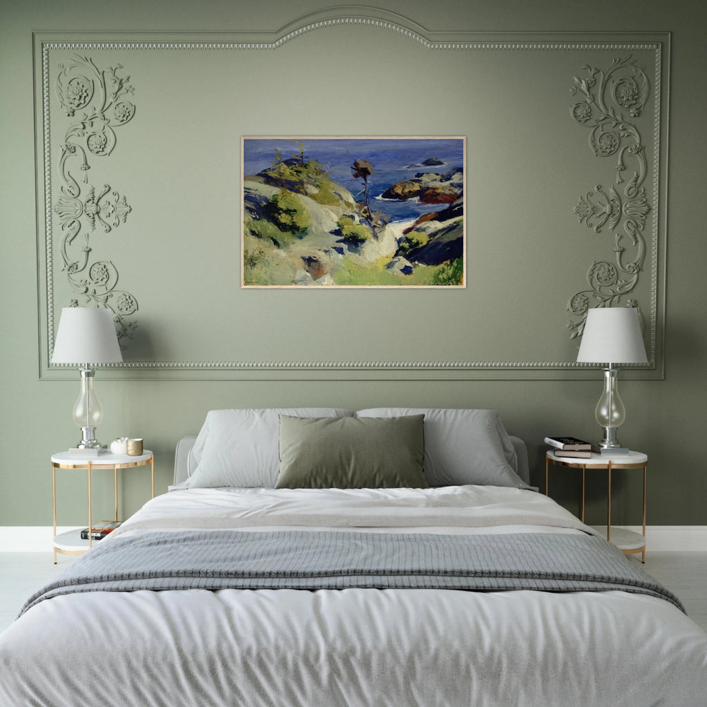Monhegan Landscape Framed Poster | Edward Hopper Framed Prints Wall Art | Edward Hopper Print