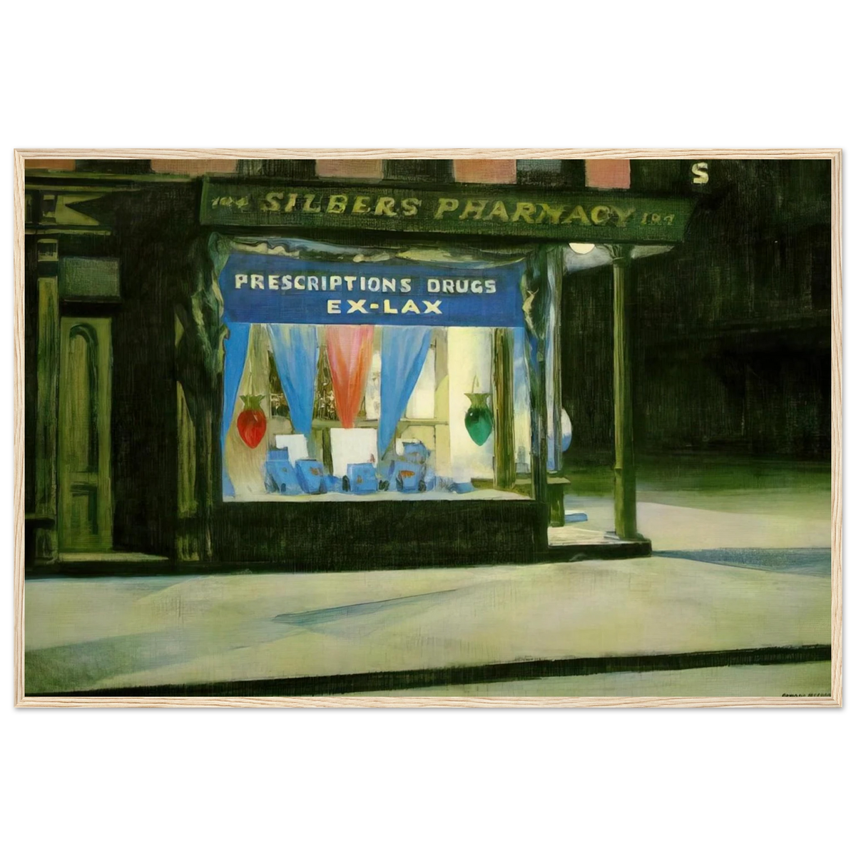 Drug Store Framed Poster | Edward Hopper Framed Prints Wall Art | Edward Hopper Print
