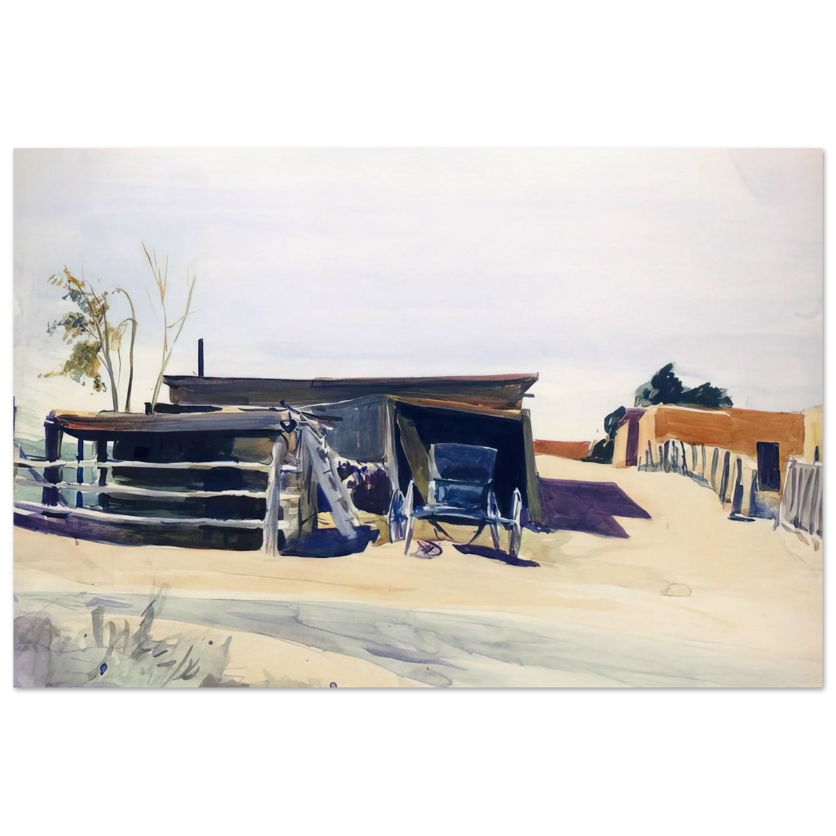 Adobes and Shed, New Mexico Poster | Edward Hopper Poster | Edward Hopper Print