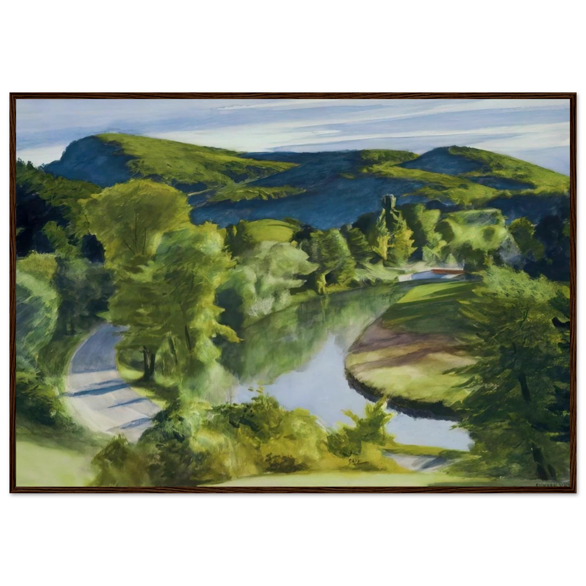 First Branch of the White River, Vermont Framed Poster | Edward Hopper Framed Prints Wall Art | Edward Hopper Print