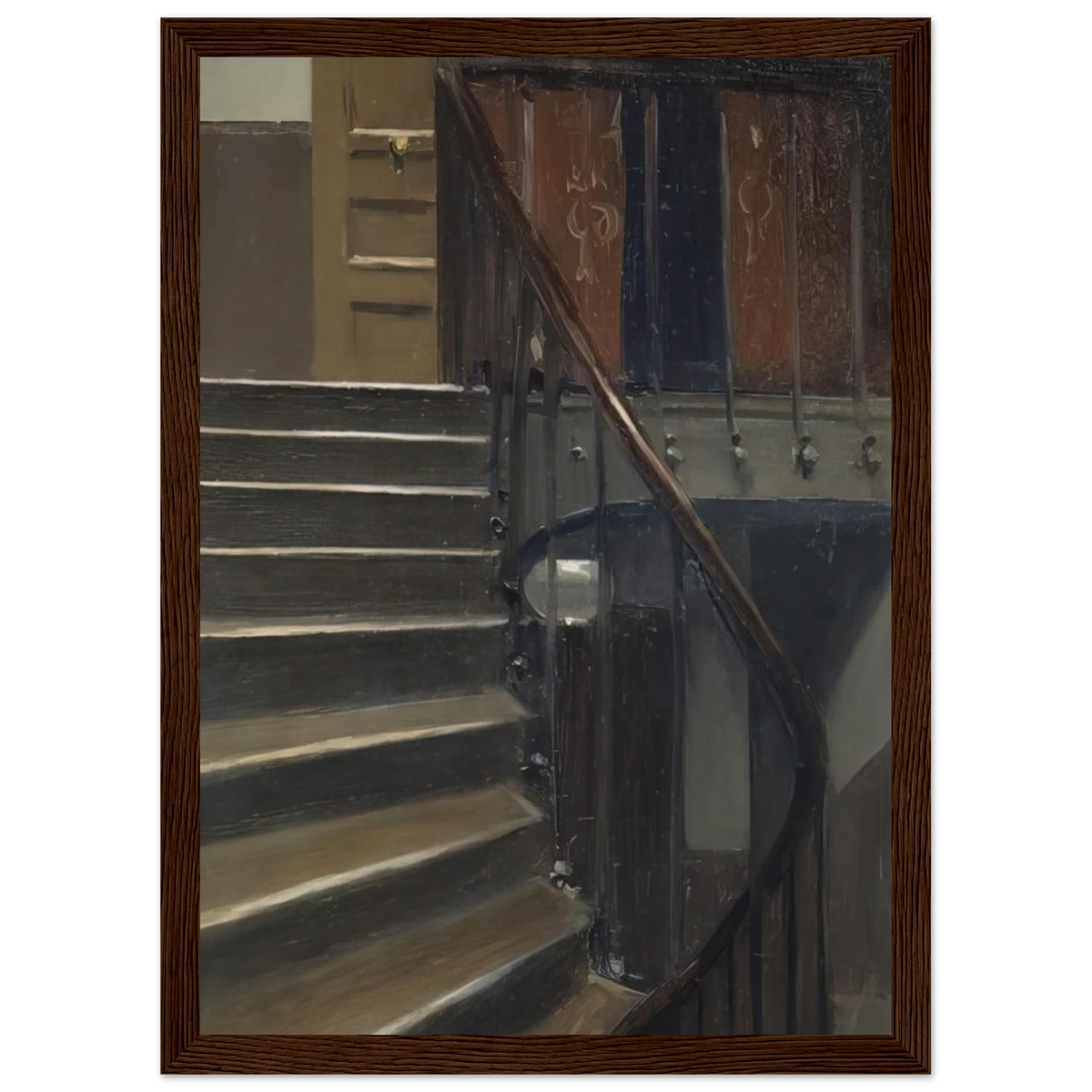 Stairway at 48 rue de Lille, Paris Framed Poster | Edward Hopper Framed Prints Wall Art | Edward Hopper Print