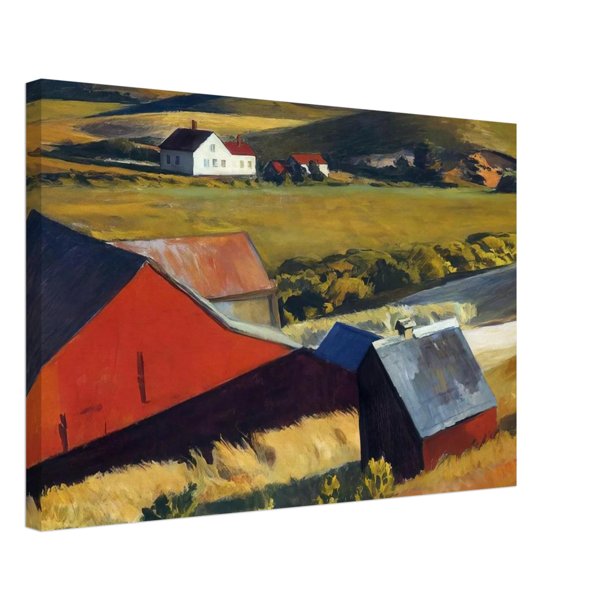 Cobbs Barns and Distant Houses Canvas | Edward Hopper Canvas | Edward Hopper Print