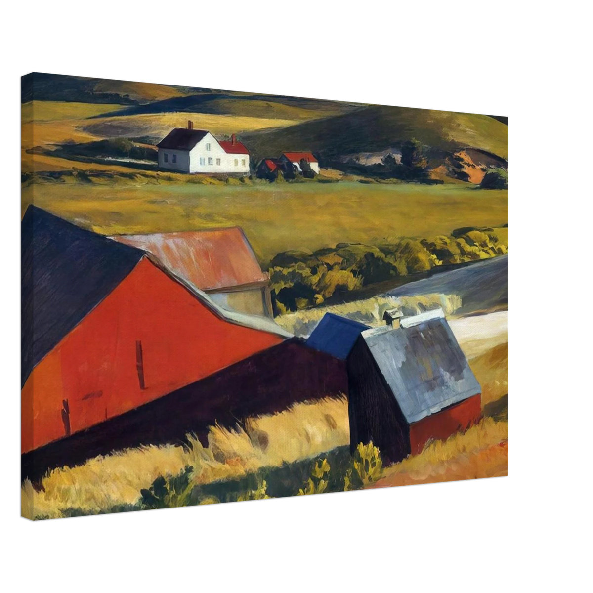 Cobbs Barns and Distant Houses Canvas | Edward Hopper Canvas | Edward Hopper Print