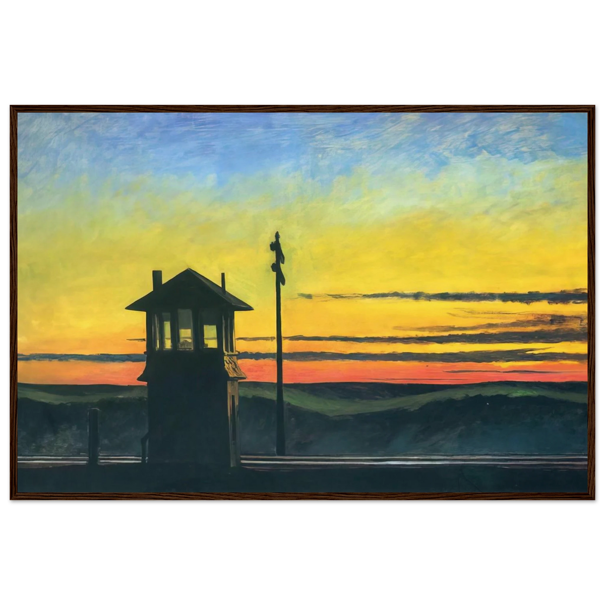 Railroad Sunset Framed Poster | Edward Hopper Framed Prints Wall Art | Edward Hopper Print