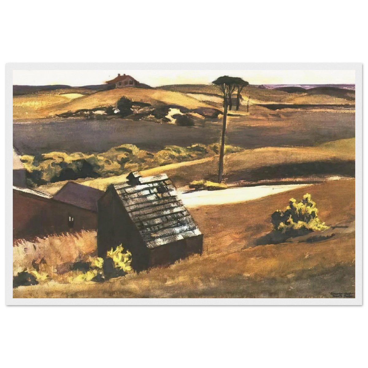 Burly Cobb Hen Coop and Barn Framed Poster | Edward Hopper Framed Prints Wall Art | Edward Hopper Print
