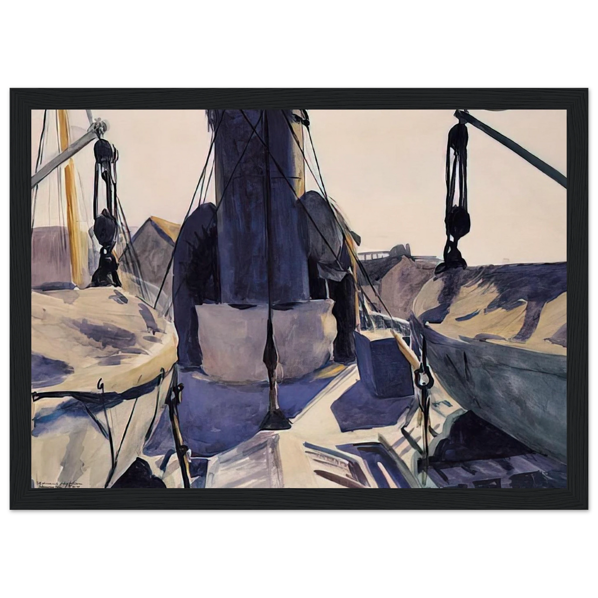 Funnel of Trawler Framed Poster | Edward Hopper Framed Prints Wall Art | Edward Hopper Print