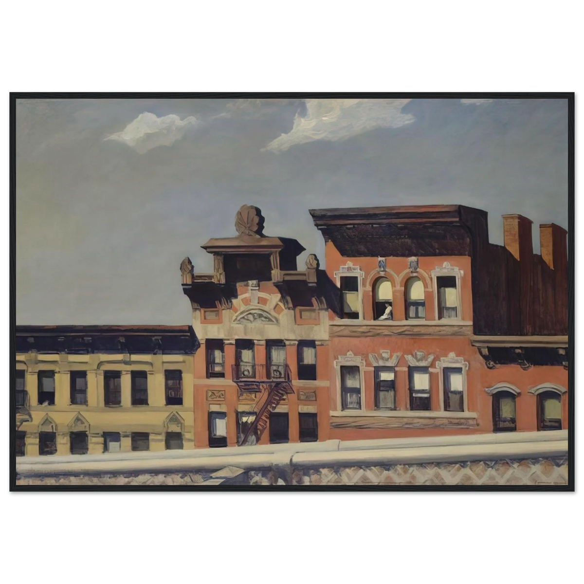From Williamsburg Bridge Framed Poster | Edward Hopper Framed Prints Wall Art | Edward Hopper Print