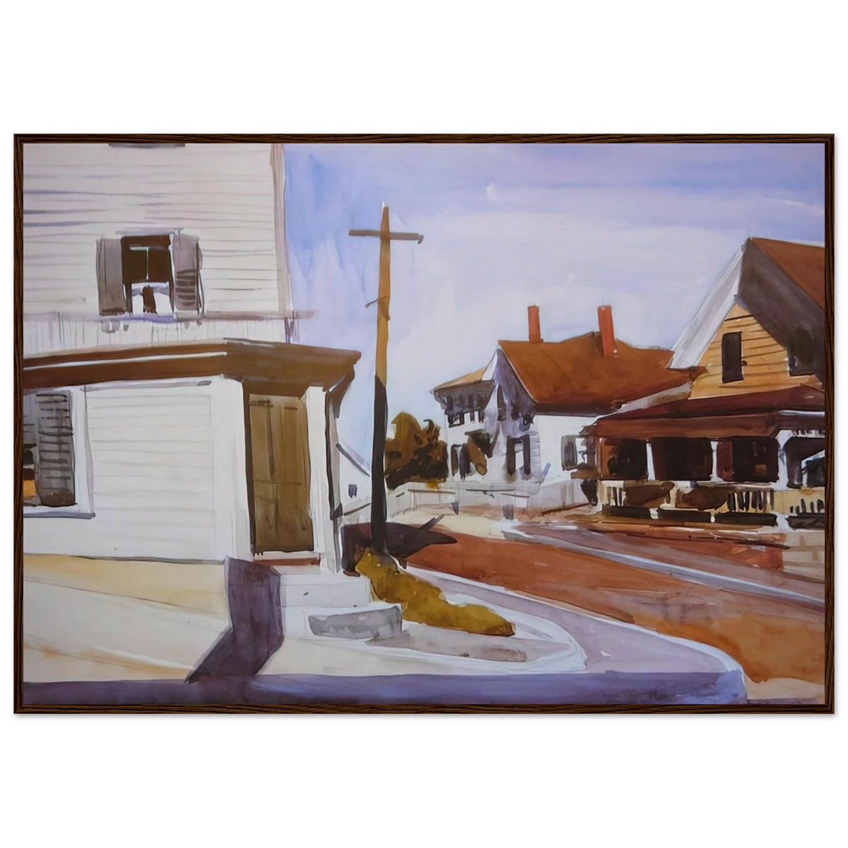 Street Corner Framed Poster | Edward Hopper Framed Prints Wall Art | Edward Hopper Print