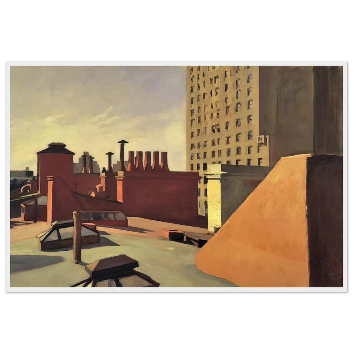 City Roofs Framed Poster | Edward Hopper Framed Prints Wall Art | Edward Hopper Print
